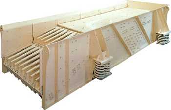 Вибрационный колосниковый грохот-питатель для взорванного камня